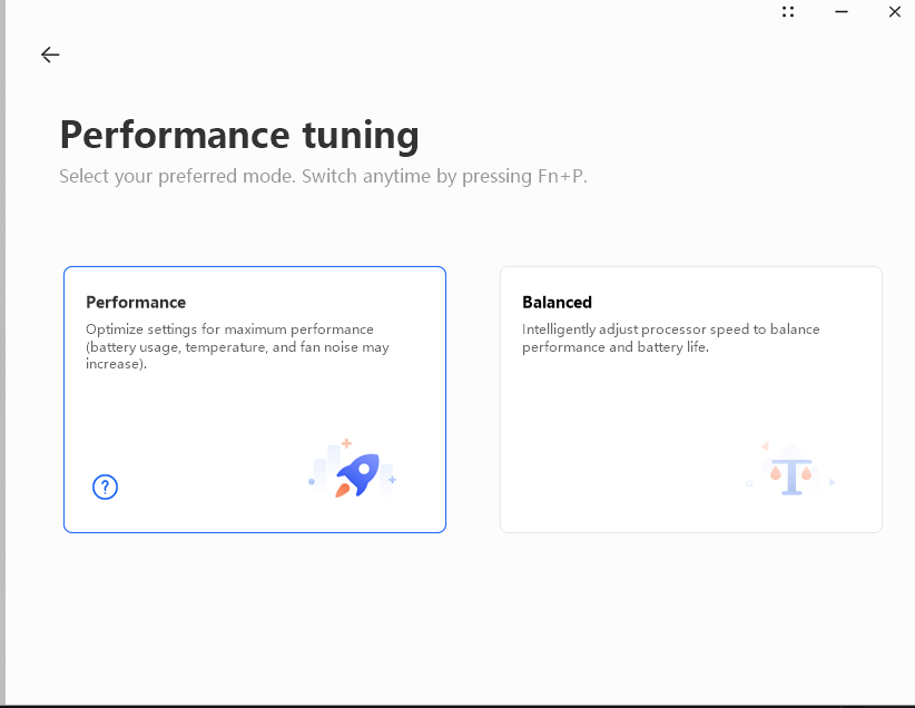Performance Mode indicator