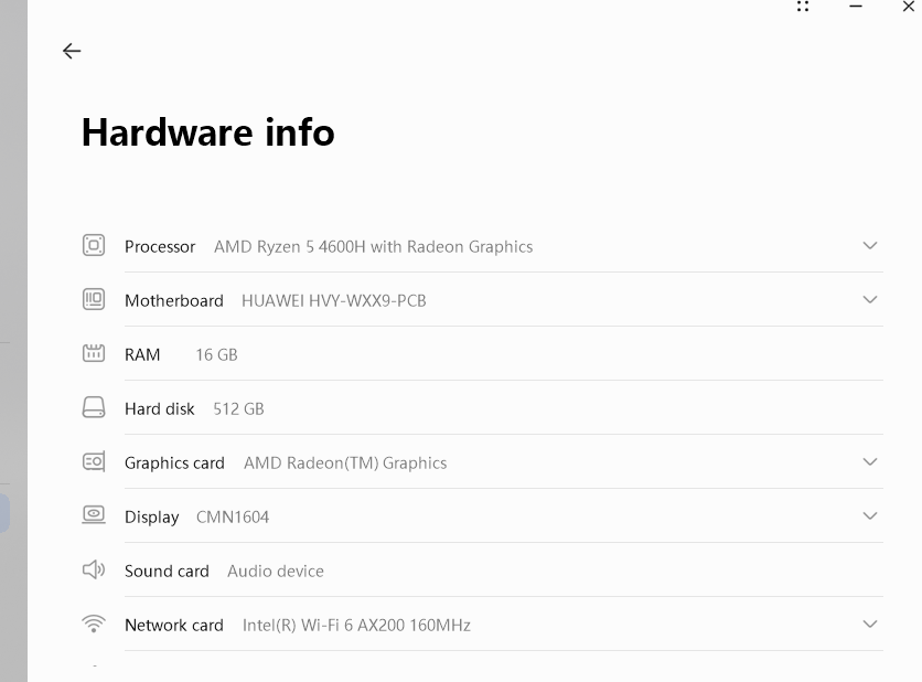 System info overview