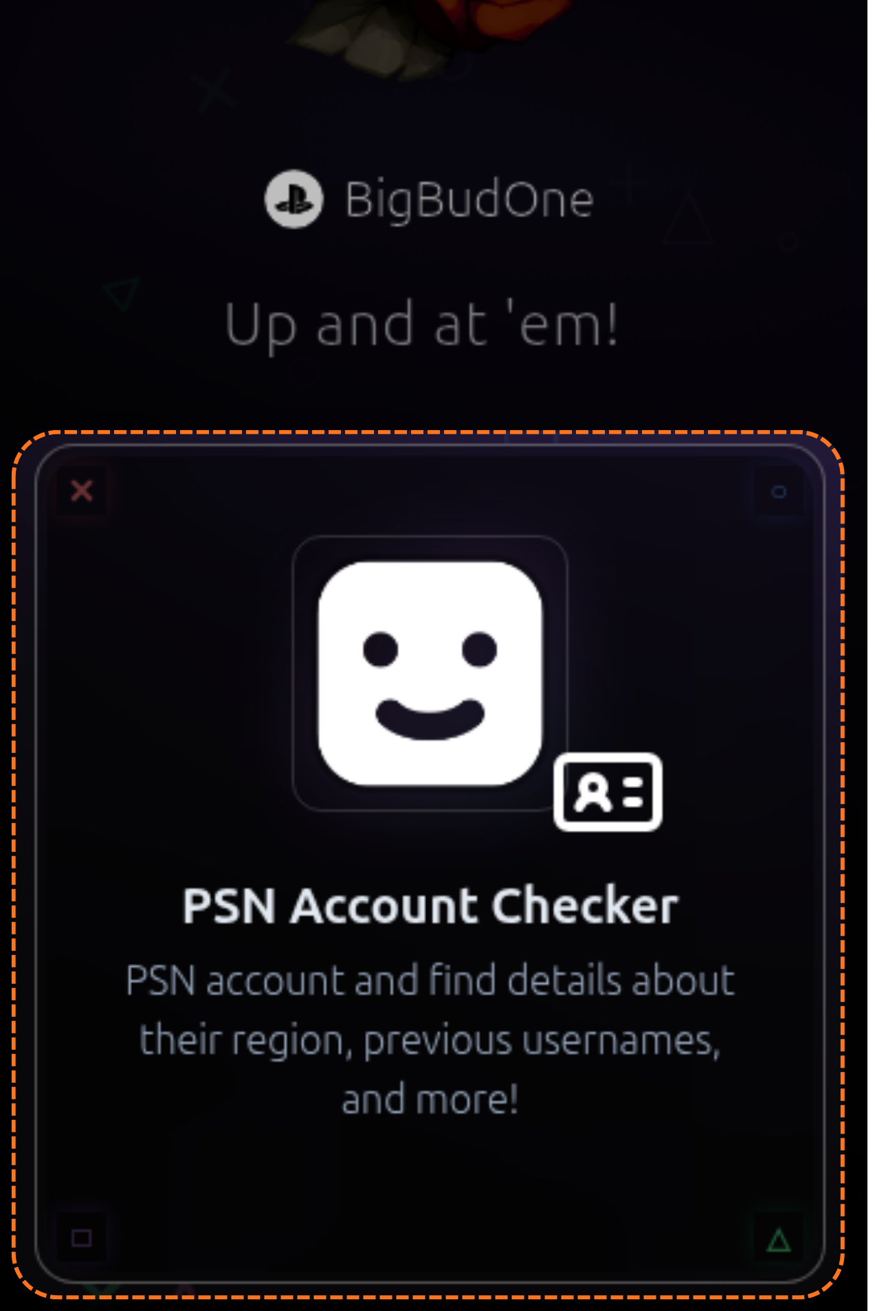 PSN Checker main page