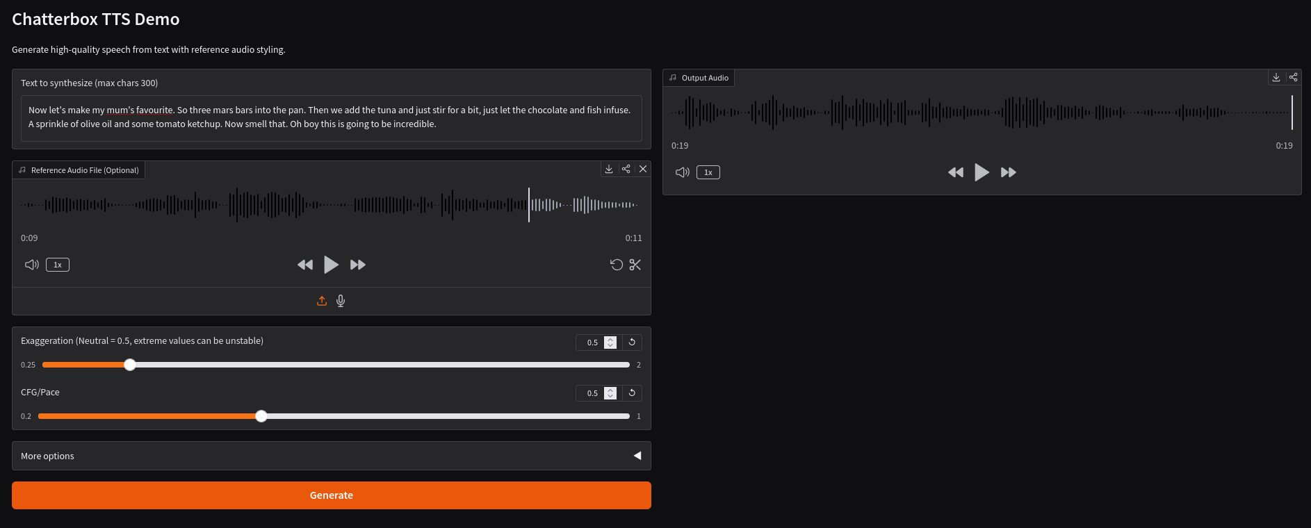 Chatterbox TTS interface