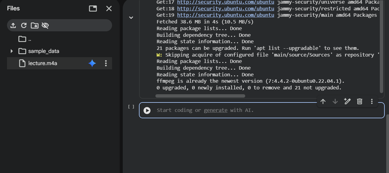 Upload file in Colab