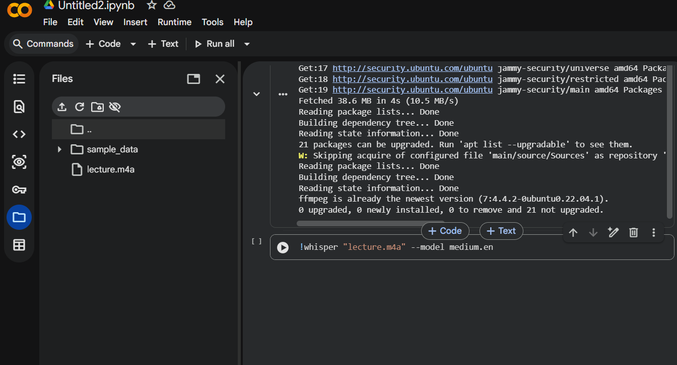 Whisper command example